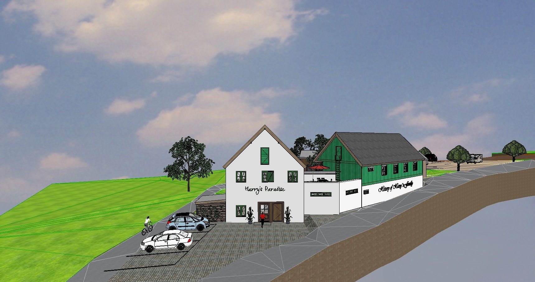 Visualisierung der Hofstelle in der Ortslage von Beiersdorf